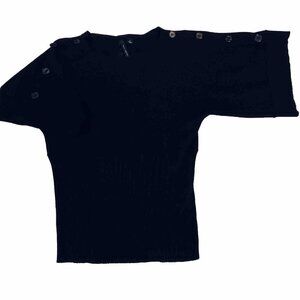 Willi Smith Women’s Winged Sleeve Black Size Small Sweater With Button Detail